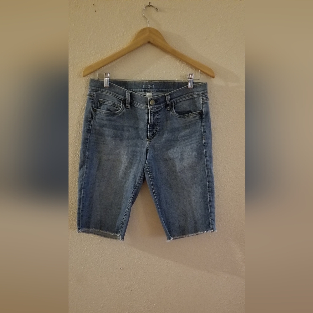 LOFT Blue Denim bicycle short Size 8